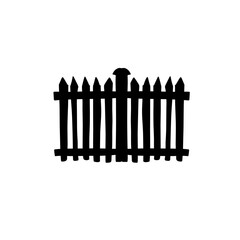 spooky Halloween fence silhouette