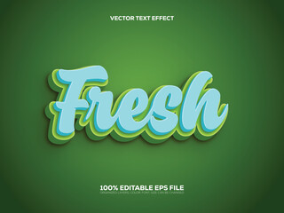 Fresh 3d style Editable vector Text Effect.