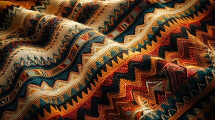 Obraz premium Close up of a colorful zigzag background