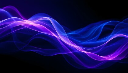 An abstract noise effect design has a blue, purple ,black grainy gradient banner background on a website page header. Abstract shapes black background colorful banner header poster design