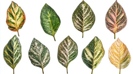 Obraz premium Distinct Xanthosoma Leaves in Vibrant Colors