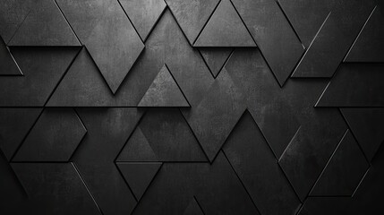 Obraz premium Abstract Monochrome Triangular Mosaic: A Study in Depth and Dimension