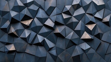 Fototapeta premium Abstract Monochrome Triangular Mosaic: A Study in Depth and Dimension