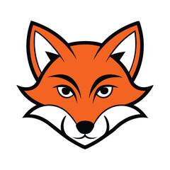 Obraz premium fox head, fox icon vector logo fox isolated pattern clip art fox symbol illustration separated background for texture watercolor. vector editable background'