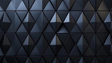 Obraz premium Abstract Monochrome Triangular Mosaic: A Study in Depth and Dimension