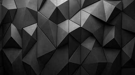 Fototapeta premium Abstract Monochrome Triangular Mosaic: A Study in Depth and Dimension