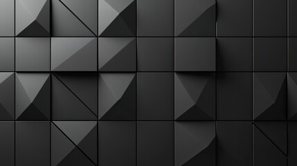 Fototapeta premium Abstract Monochrome Triangular Mosaic: A Study in Depth and Dimension
