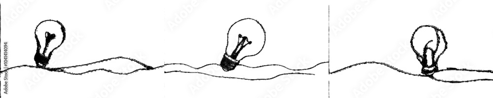 Aufkleber one continuous line drawing of a light bulb. creative teamwork lamp sketch outline drawing modern il