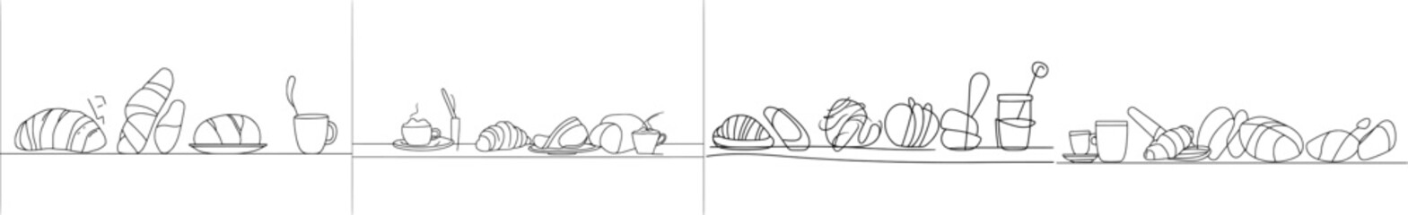 An illustration of a bakery pattern with a bread background.