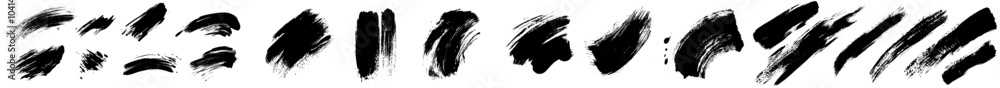 Aufkleber High level of tracing and very detailed collection with inked splatters and blots. A modern set of isolated silhouettes with sprays and splatters.