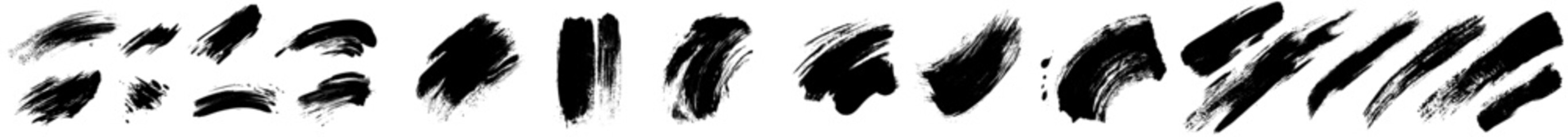 Obraz premium High level of tracing and very detailed collection with inked splatters and blots. A modern set of isolated silhouettes with sprays and splatters.