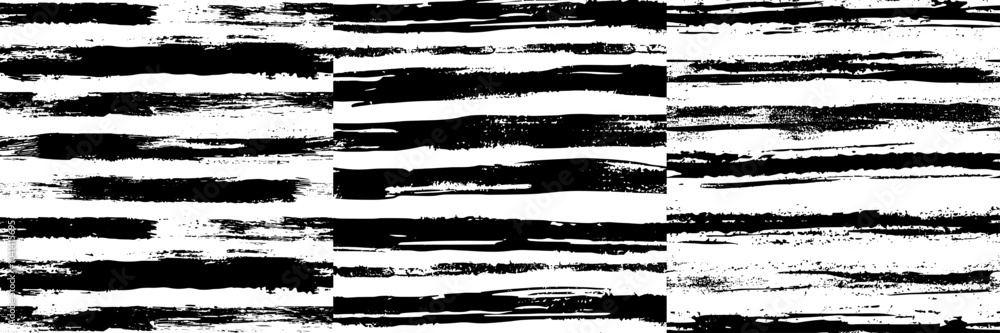 Poster modern seamless pattern with grunge bold lines. horizontal brush strokes, straight stripes or lines.