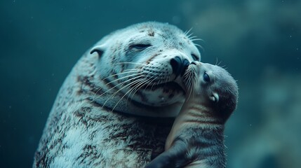 様々な野生動物の母と子供