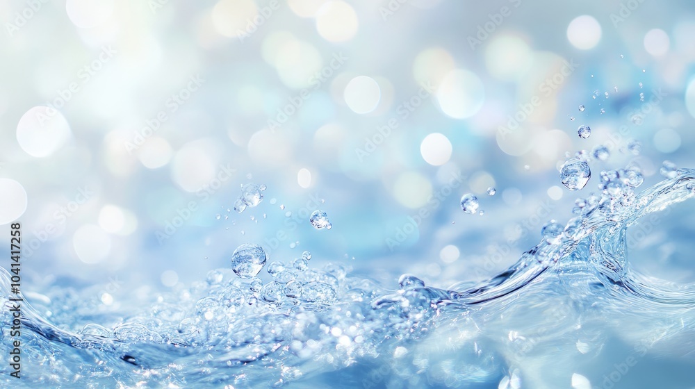 Poster background image of swirling water with bubbles on a light backdrop