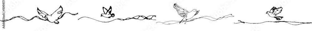 Aufkleber doodle outline modern illustration of a flying dove in one continuous line. design for a labor movem