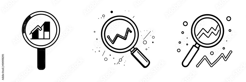 Poster modern data analysis icon. profit graph illustration sign. data science symbol.
