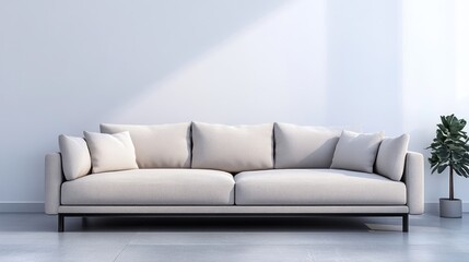 Contemporary sofa in a living room featuring a minimalist interior design style