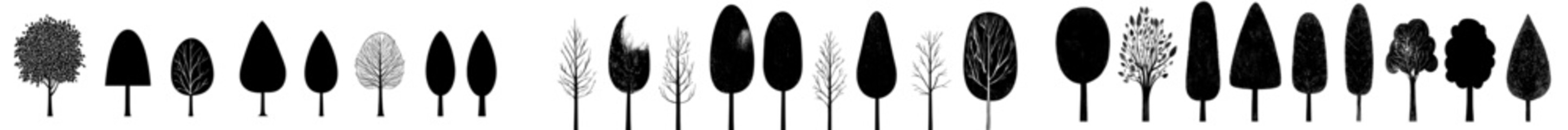 Modern tree icon set. Nature illustration sign collection. Green symbol.