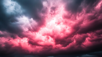 Obraz premium A dark pink sky with swirling, ominous clouds creating a powerful, mysterious scene.