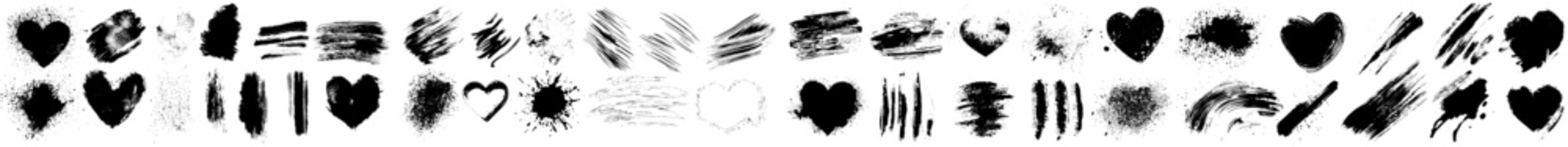 Obraz premium Modern grunge hand drawn elements, banners, and paint splashes for your design...