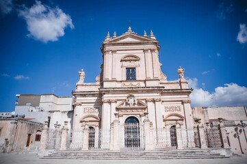 church view of the town of Ispica in Sicily