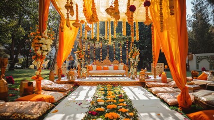 Vibrant Indian Wedding Traditional Setup