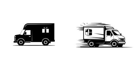 Illustration template with delivery cargo package icon