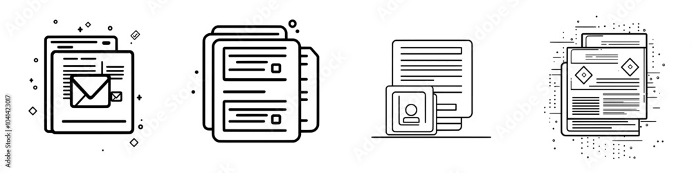Poster the shipping data list icon line is designed in a modern design illustration style