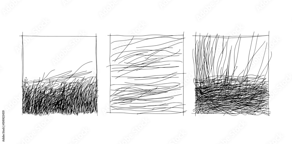 Aufkleber line texture with crosshatch pattern, isolated and hand drawn