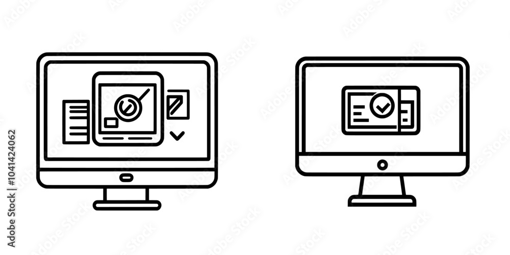 Poster Modern design in trendy style for search folder data icons