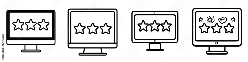 Poster Design of a quality control icon line in a trendy style that represents quality control