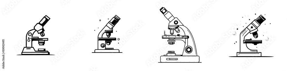 Aufkleber stylish microscope zoom laboratory icon line design
