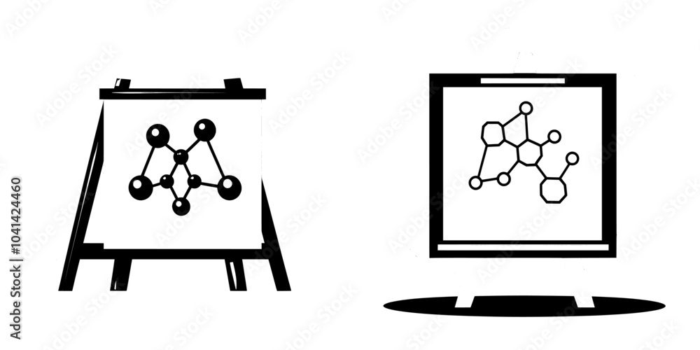 Poster molecular analysis icon in a trendy style with solid modern design