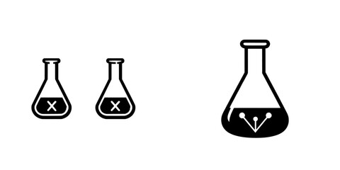 Icon representing a flask test tube with a solid modern design in a trendy style