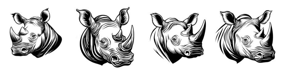Obraz premium This artist's illustration of a rhinoceros head expresses its majesty and strength