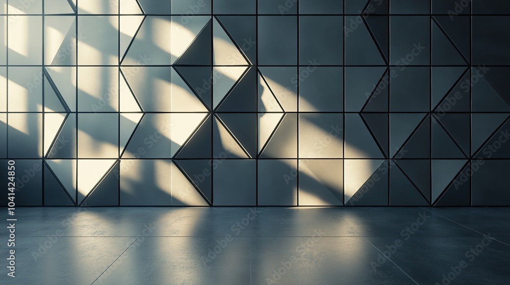 Aufkleber abstract monochrome triangular mosaic: a study in depth and dimension
