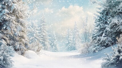 Winter wonderland Christmas holiday banner backdrop