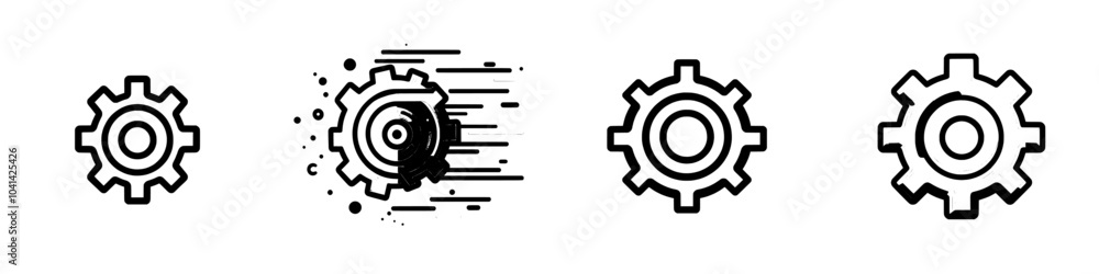 Aufkleber an icon line for quick settings in a trendy design