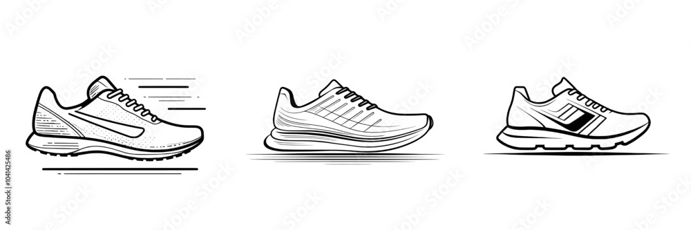 Poster Trendy speed running icon line design