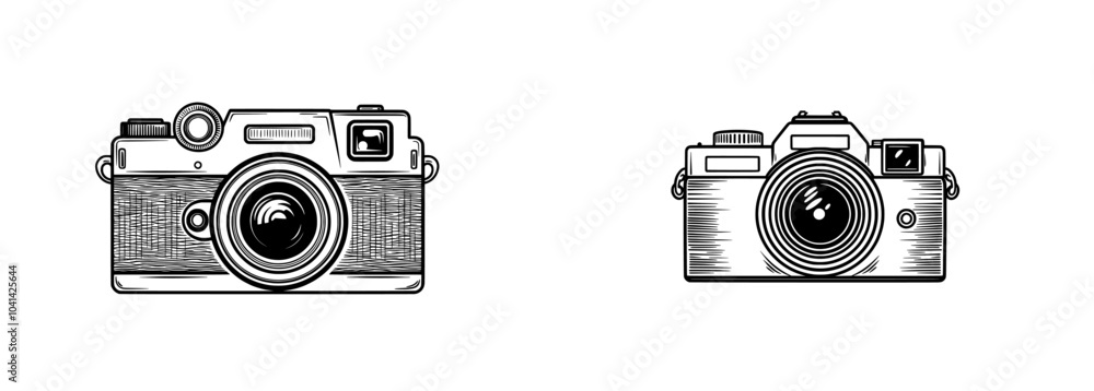 Poster suitable for photography and design projects, this line art camera illustration is simple yet effect