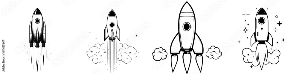 Aufkleber icon line in trendy style with fast start up