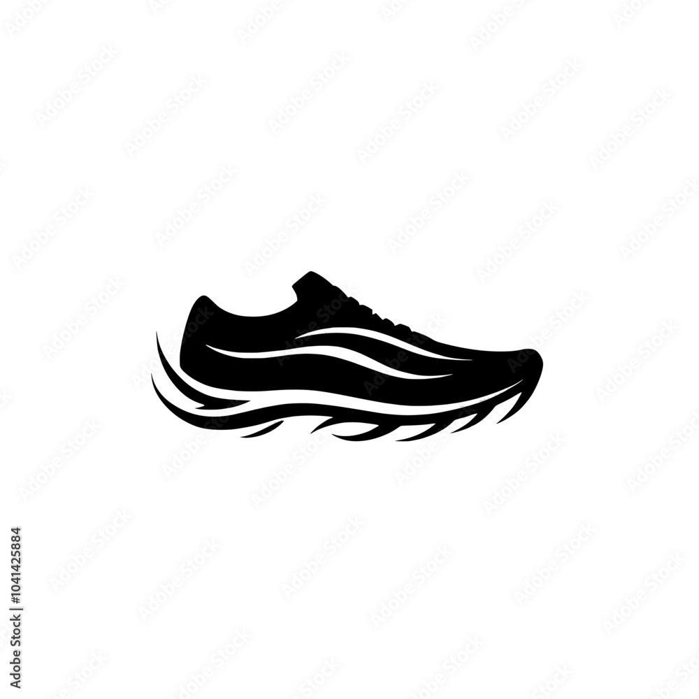 Poster running shoe icon in a trendy design