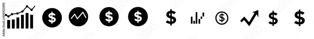 Aufkleber A modern set of chart icons. A collection of analysis illustration signs. A typeface for analytics.
