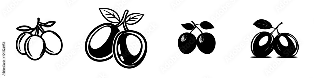 Poster solid modern design in trendy style of dates fruit icon