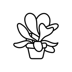 Paddle Plant Outline Icon, Vector illustration