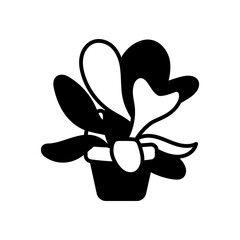 Paddle Plant Glyph Icon, Vector illustration