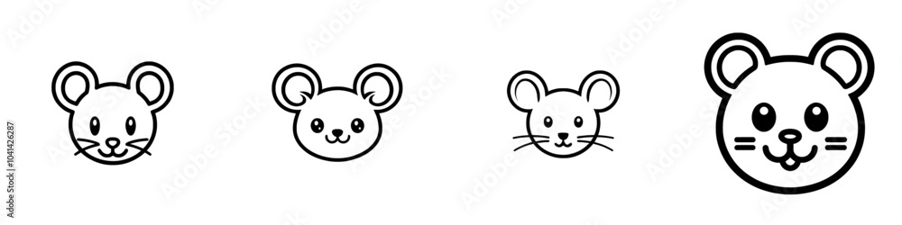 Poster this black and white illustration shows a computer mouse with a cord.