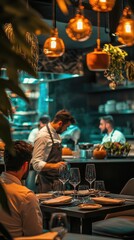 Modern Restaurant with Open Kitchen Concept