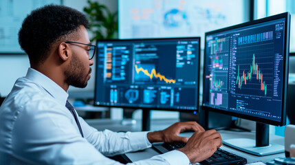 Obraz premium Business Team Analyzing Data in Modern Office Environment