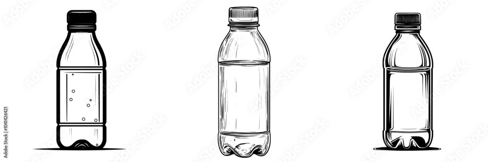 Poster modern design of a drink bottle icon in a trendy style